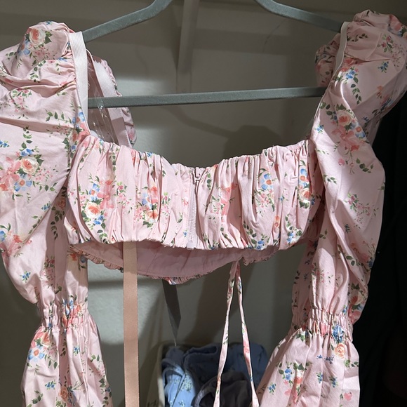 House of CB - Henrietta pink flower print top XS - Picture 3 of 4